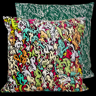 Velvet Cushion Inka Monstro by Nigoull