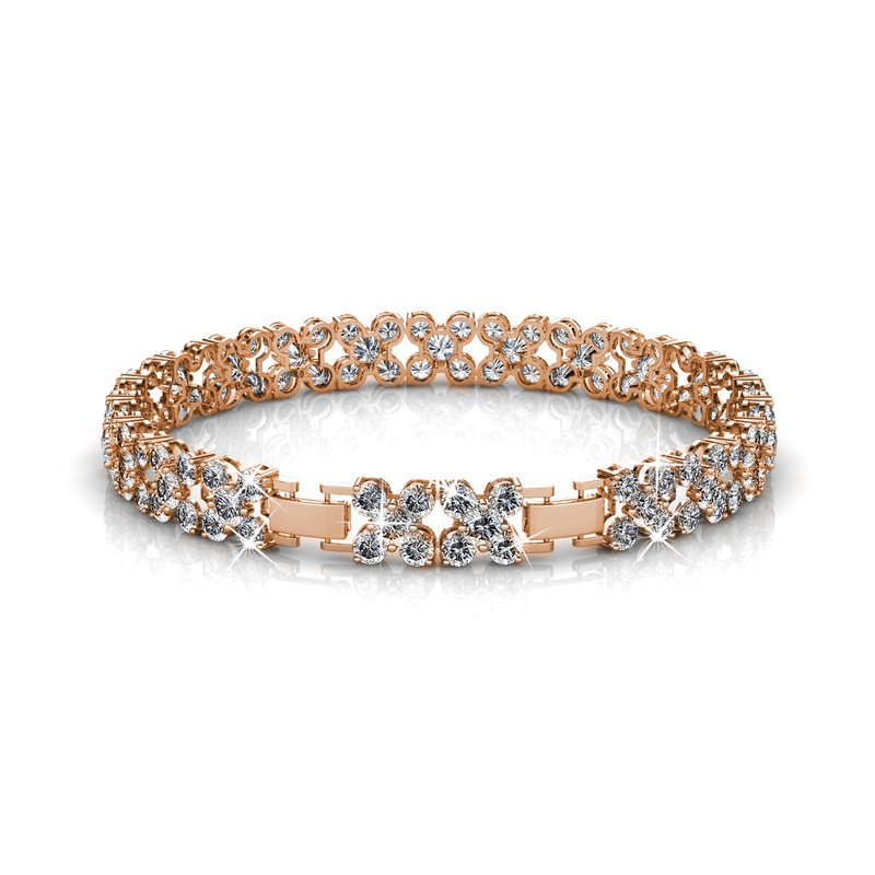 Bracelet Flowery - Or Rosé et Cristal
