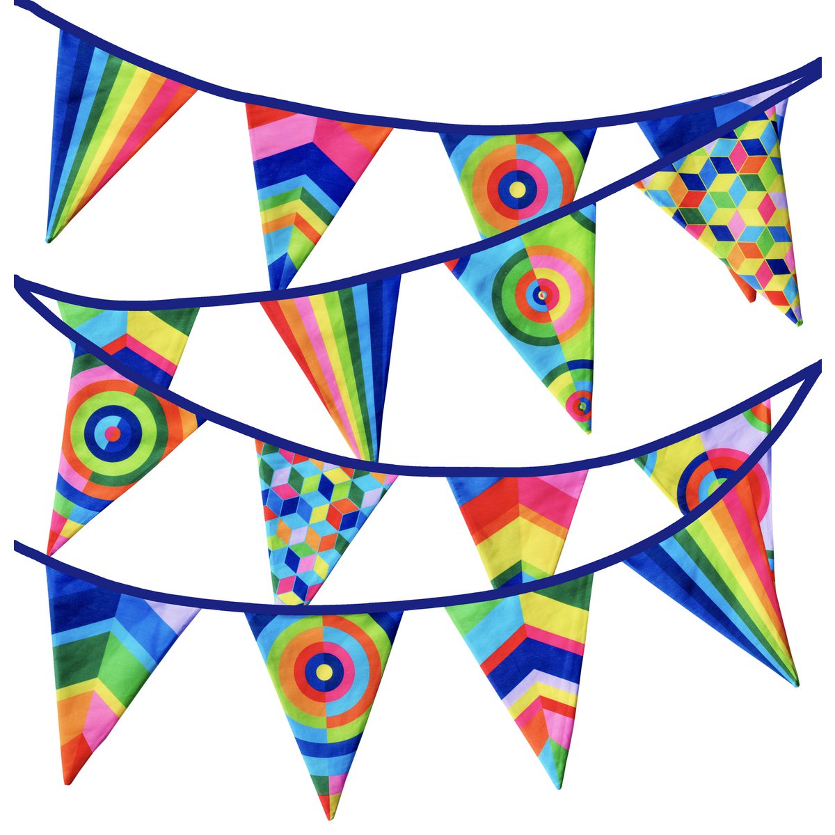 Puk Art® | Stoffen Slinger | Regenboog | Dubbelzijdig • 12 meter