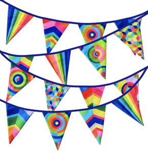 Stoff Girland Rainbow Festival XL - Stoffflaggen - Partygirlande