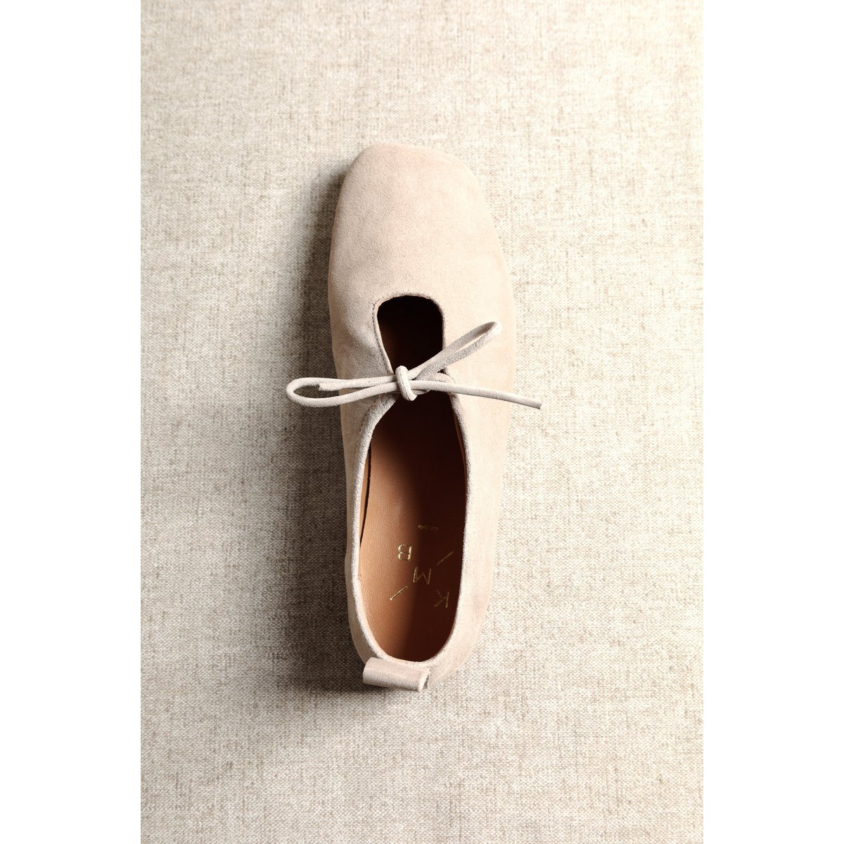KATY BEIGE – Flache Schuhe aus weichem Leder mit Schnürung vorne
