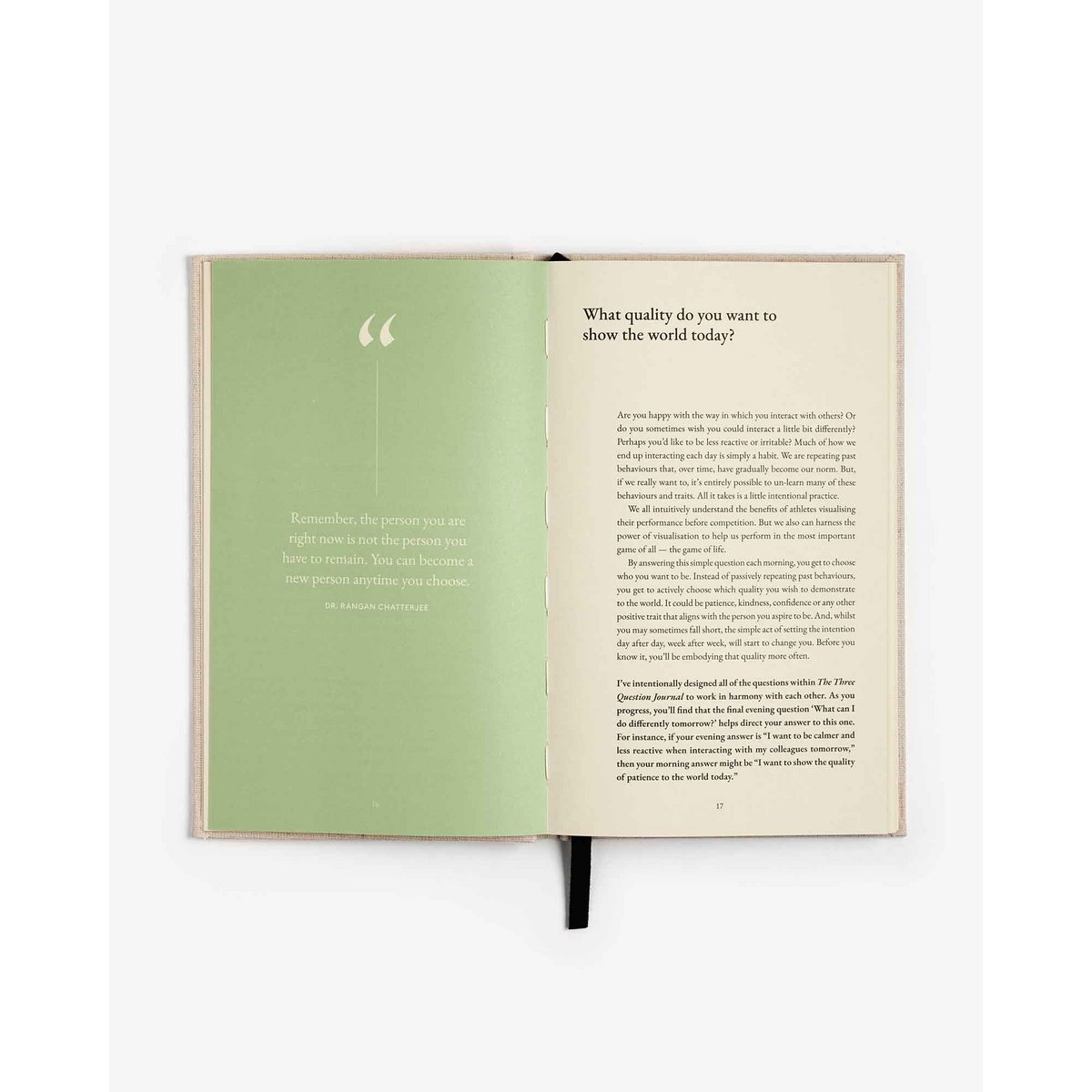 The Three Question Journal Green - Daily Guided Wellbeing