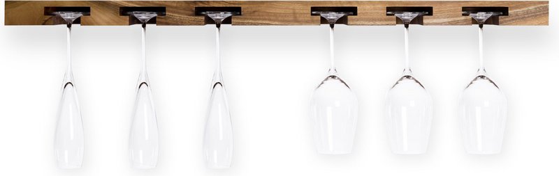 Tu Las™ Handgefertigter Weinglashalter aus Holz für die Wand – 94 x 22 x 4 cm – Langlebiges Glasregal – Nussbaum