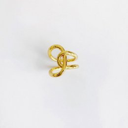 Bague croisée à design fluide géométrique