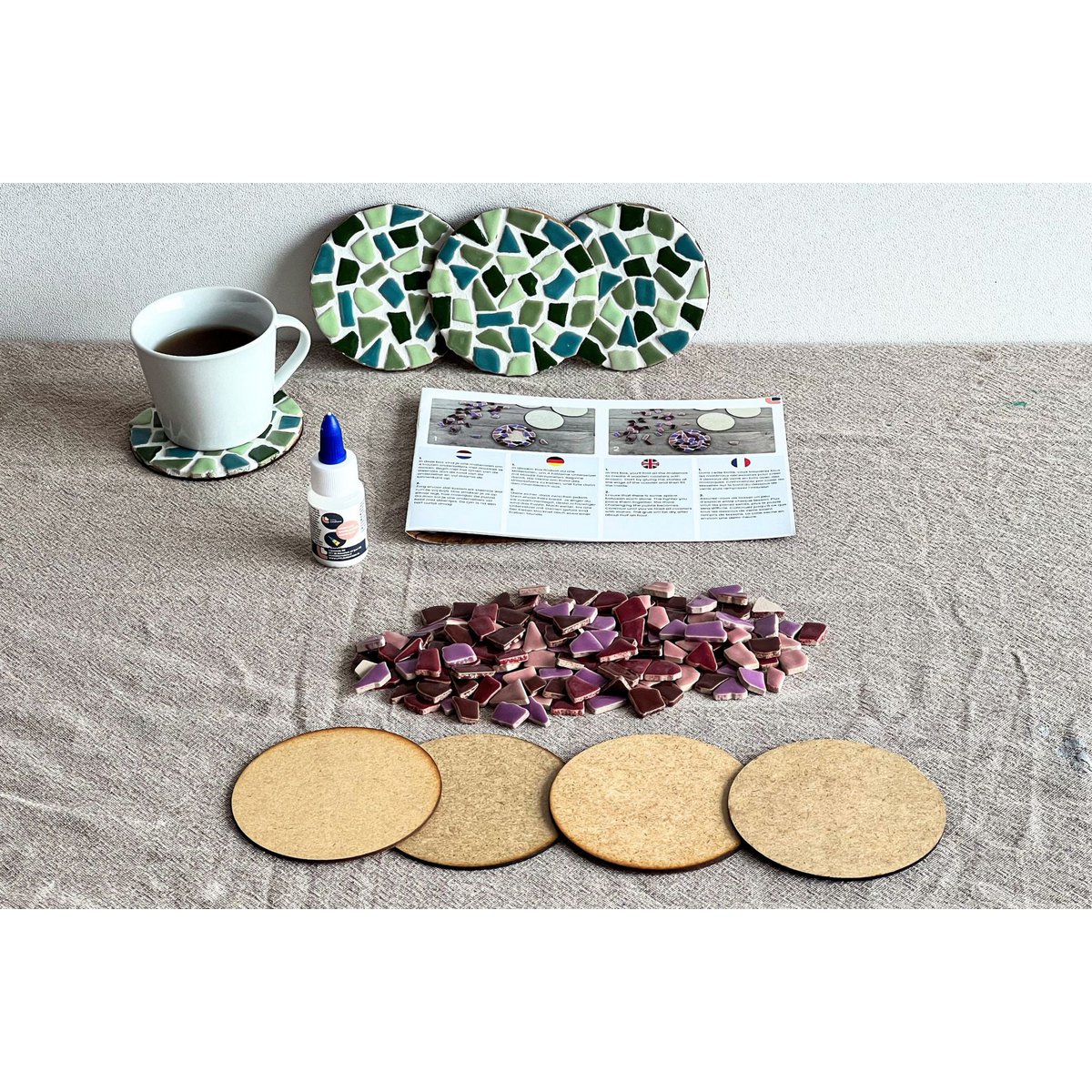 DIY-Paket Mosaik-Untersetzer (inkl. Halter)