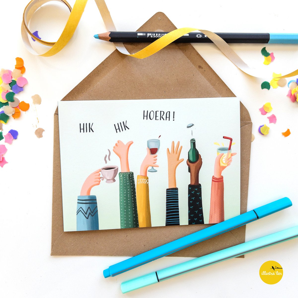 greeting card Hik Hik Hooray