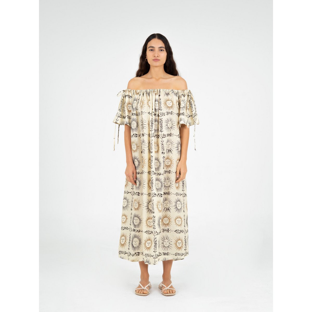Vestido largo con estampado de sol Soleil