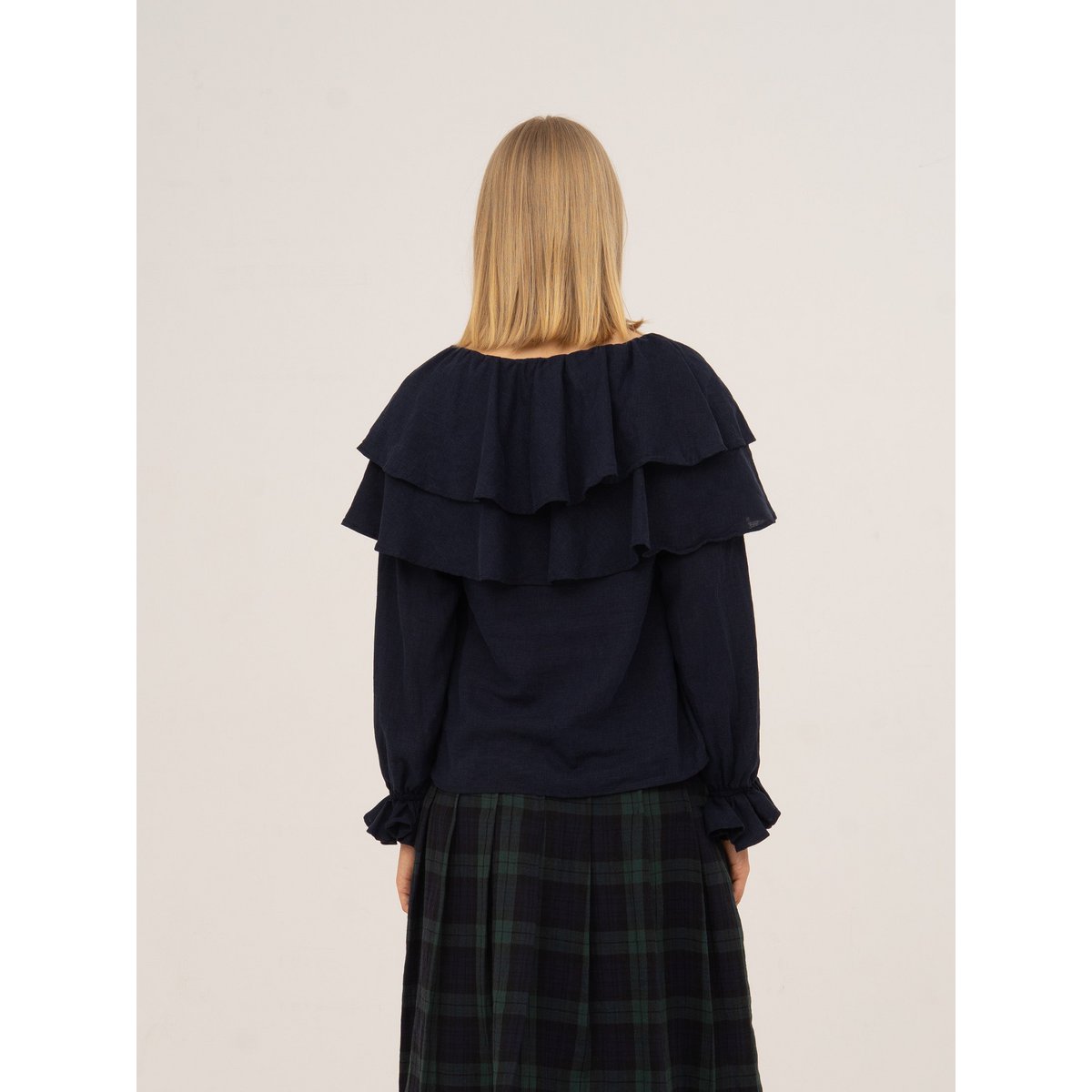 Evermore blauwe en rode blouse