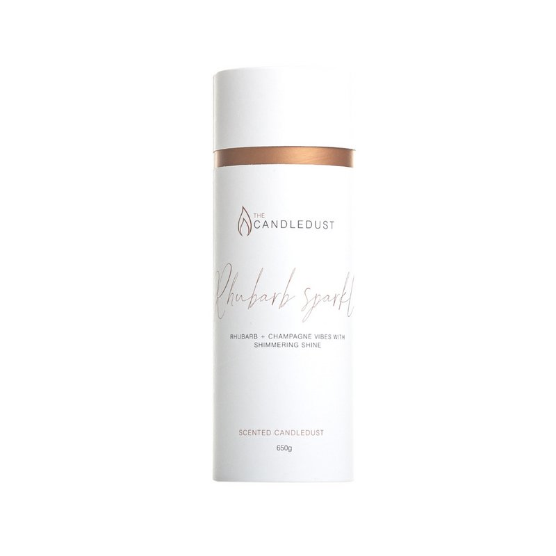 Powder/ Sand/ Pearl Candle Gift Tube – Rhubarb sparkle Scented  – 650g – Ready-to-Use Boutique Premium Candle