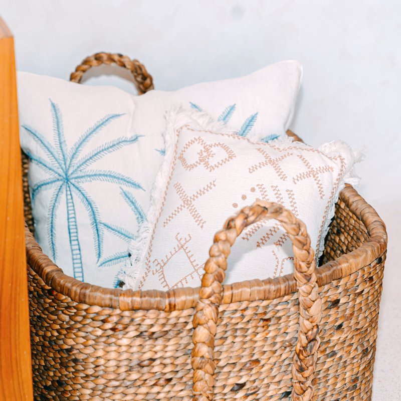 Extra Large Laundry Basket – Square Boho Hamper – Woven Decorative Basket – Storage Basket Made of Natural Water Hyacinth (2 sizes) MENTARI