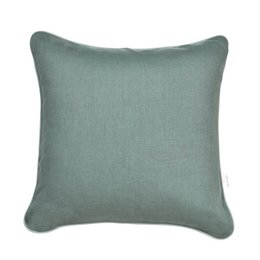  Royal green linen pillowcase, 45x45 cm, square shape, textured linen material, solid color pillow cover.