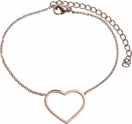 Armbånd hjerte åben rose
