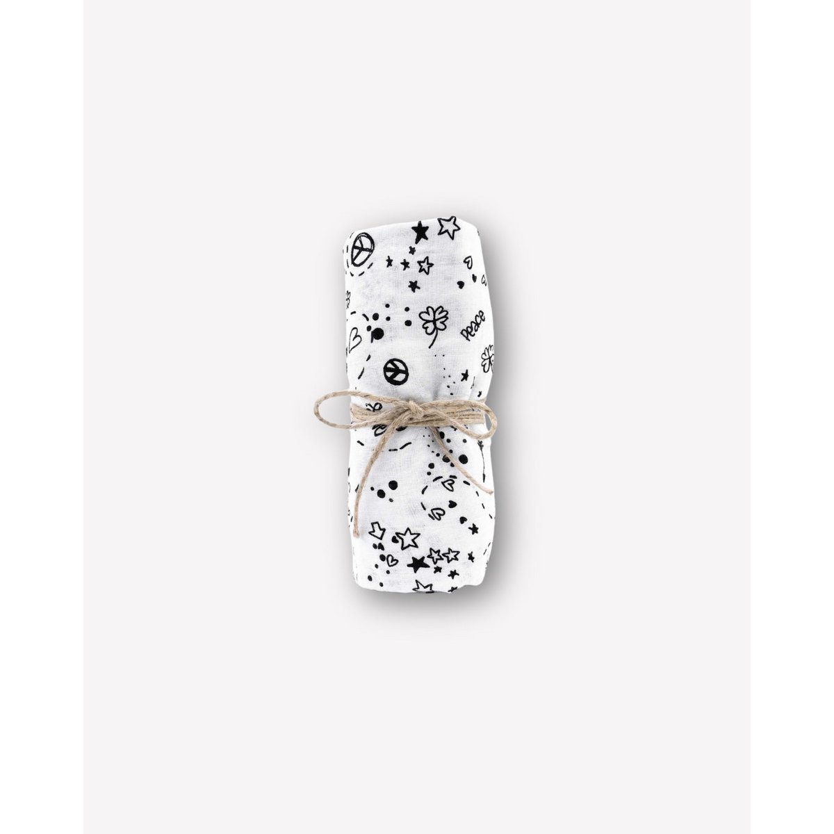 Mulltuch Bio-Baumwolle 120x120cm • Love&Peace