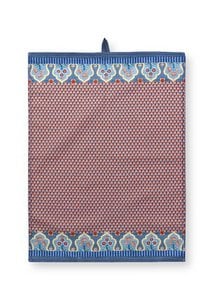Tea Towel Flower Festival Blue-Red 50x70cm