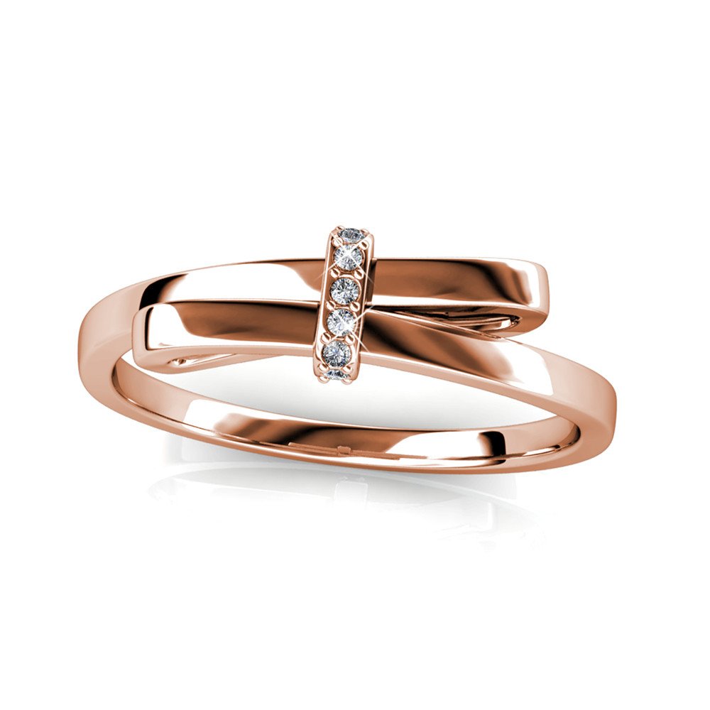 Bague Luminous Bow - Or Rosé et Cristal