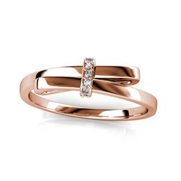 Bague lichtgevende boog - Or Rosé et Cristal