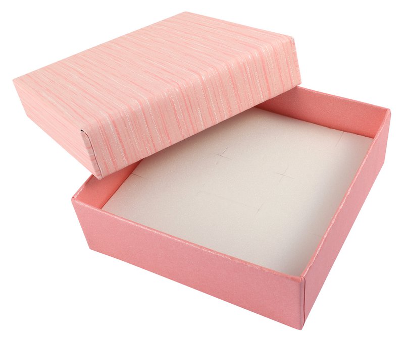 Papp Schmuckboxen, rosa, VE12, 9 x 9 cm