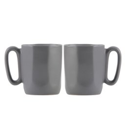 Two grey ceramic mugs with handles, designed for espresso, 80ml capacity, from the FUORI 29958 collection.