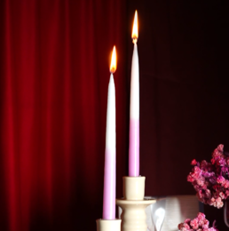 Tapered Candle | Ombr dipped Taper Ceramic Taro
