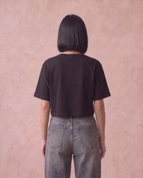 T-shirt Cropped Donna Scotch Nera