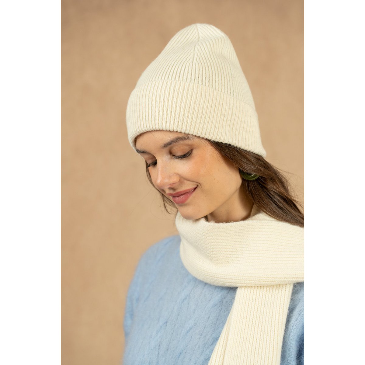 Bonnet et écharpe en 100% laine merinos