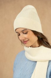 Bonnet et écharpe en 100% laine merinos