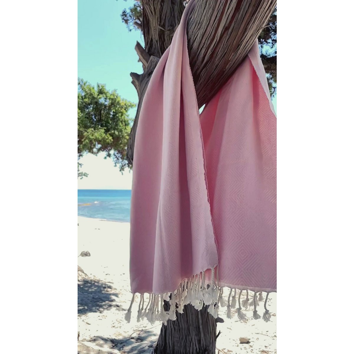 Asciugamano Spa Hammam in cotone CRYSTAL – Leggero – Rosa chiaro – 180x100 cm