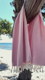 Asciugamano Spa Hammam in cotone CRYSTAL – Leggero – Rosa chiaro – 180x100 cm