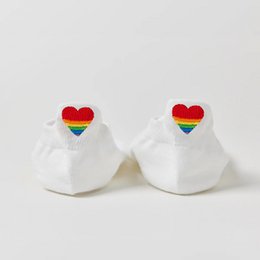 Calzini con linguetta a cuore arcobaleno da donna I 35-41