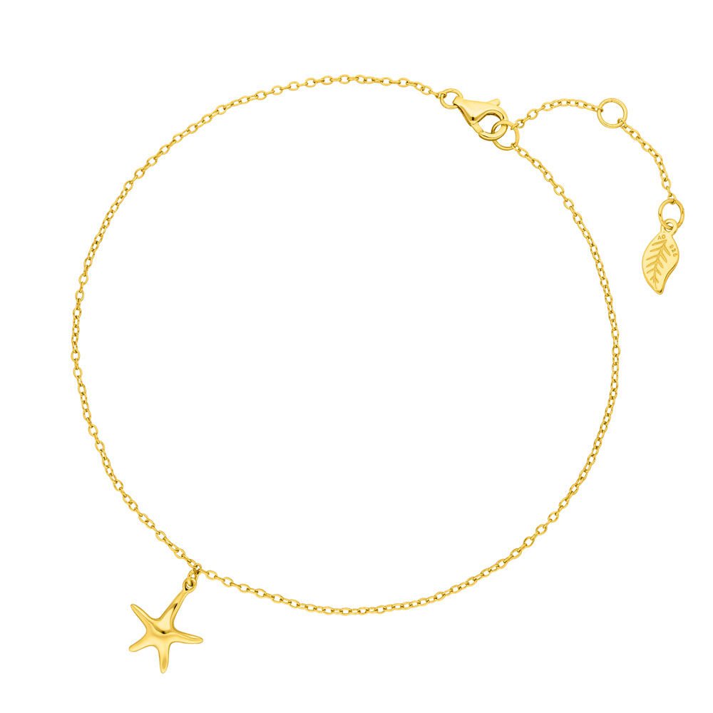 Enkelketting ZEESTER, 18K geel verguld