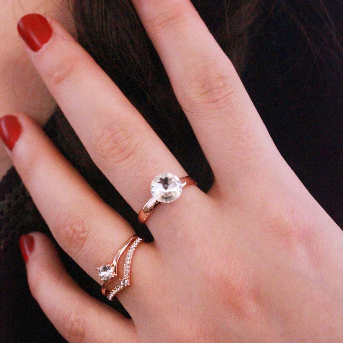 Acacia Ring - Rose Gold and Crystal