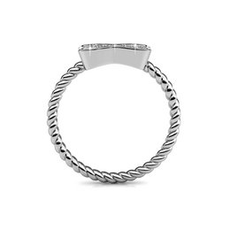Bague Twisted Ribbon - ArgentÃ© et Cristal