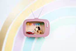 Mueble TV â€žTeeveeâ€ rosa empolvado