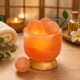 Himalayan Salt Crystal Lamp – 4 massage balls 2Kg – Natural Material – Gift and Decoration Idea