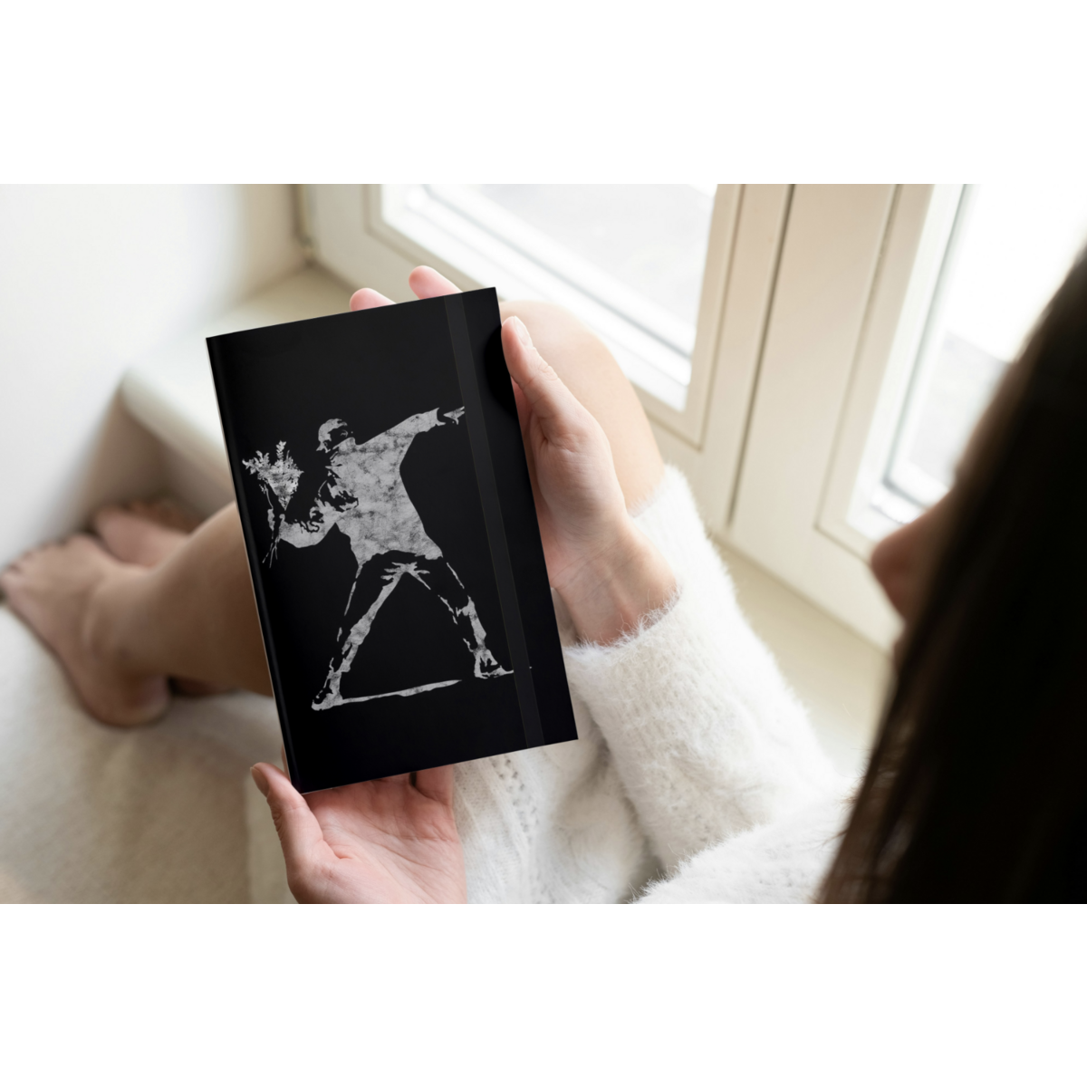 Carnet Banksy A5/A6 - Le lanceur de fleurs