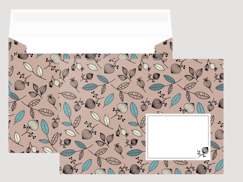Briefumschlag 01 floral (Set mit 10 Stück)