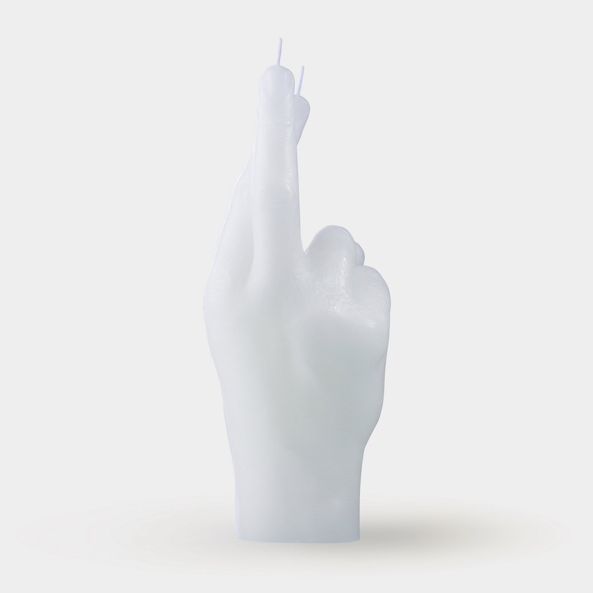 Crossed Fingers Candle White