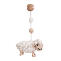 Crocheted play arch pendant sheep DOLLY in white
