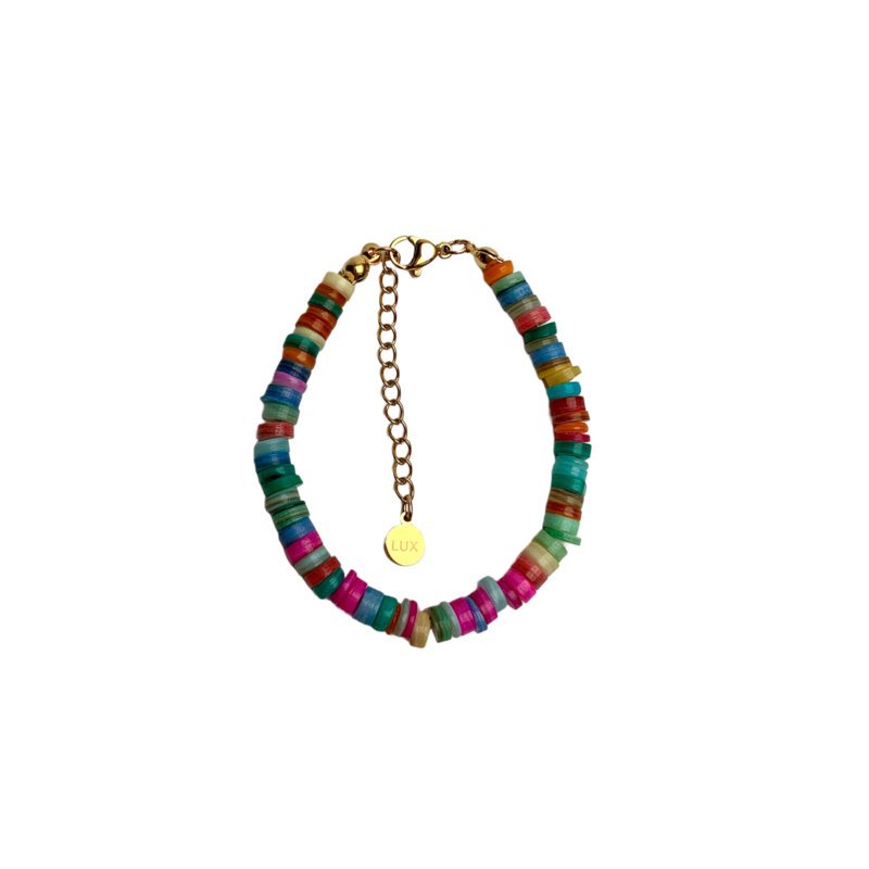Bracelet | Mu|ticolor shell beads