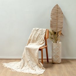 Bomuldstæppe | Sengetæppe | Sengetæppe | Sofatæppe 140x200 cm LINGGAH Håndvævet fra Cotton