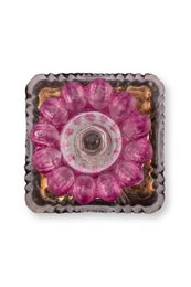 Candle Holder Glass Beads Lilac 28cm