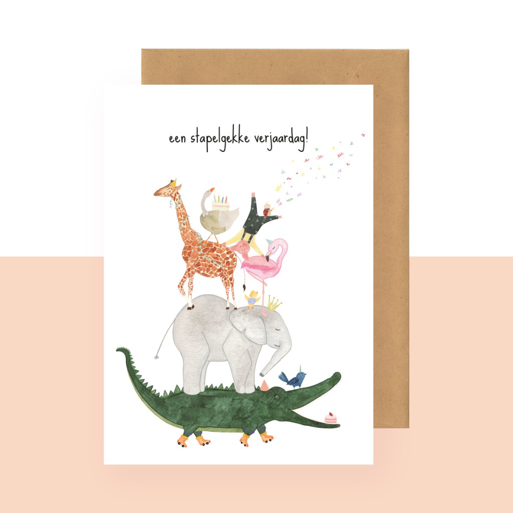 Postkarte - ein verrückter Geburtstag
