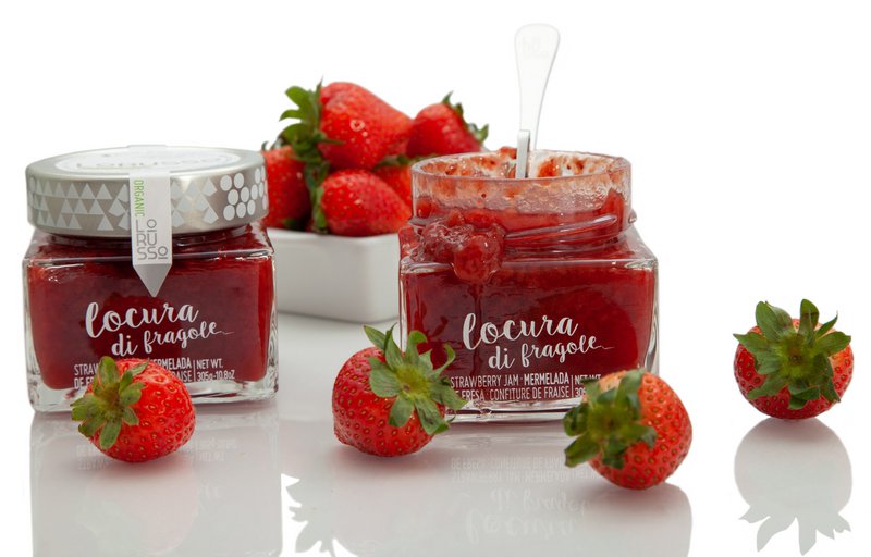 Marmellata di fragole gourmet biologica con 85% di frutta, 305 g
