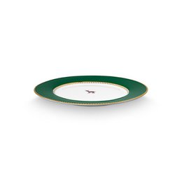 Plate Love Birds Deer Dark Green 21cm