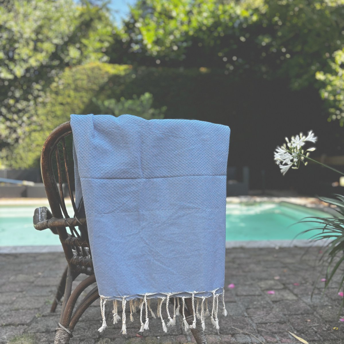 Hamamdoek Fouta Wafel - Bleu de Provence - 100x200cm
