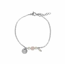 Bruids Armband Rozenkwarts & Maansteen - Zilver