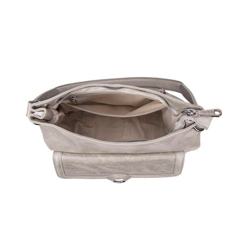SAC in Cuir Hobo Ully Perle