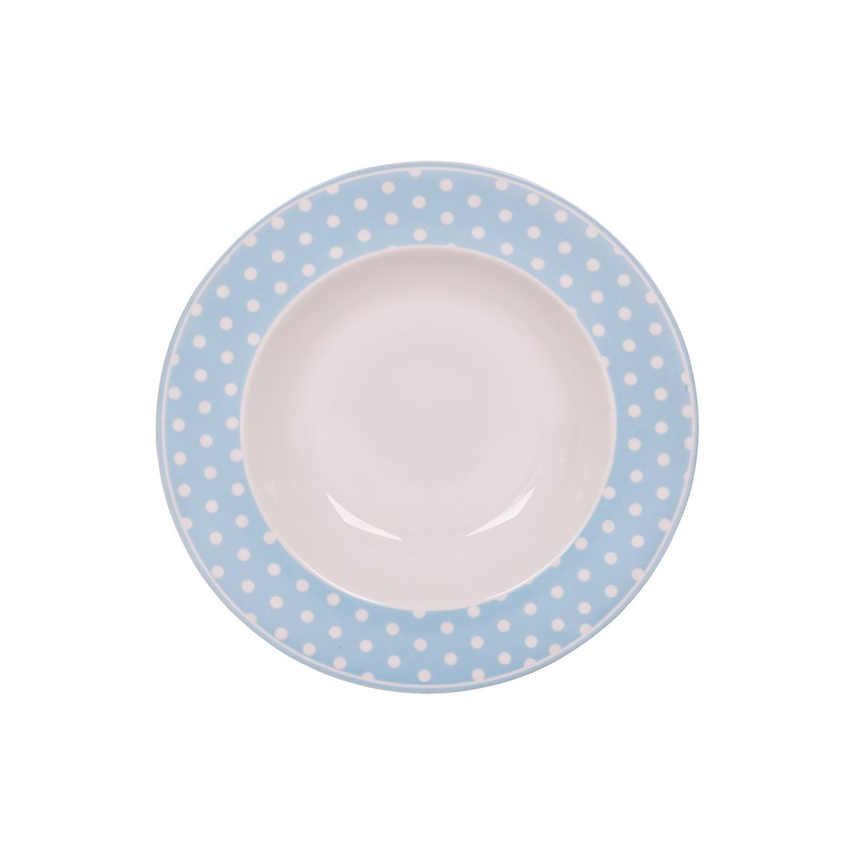 Porcelænssuppetallerken Prikket pastelblå 22 cm Isabelle Rose