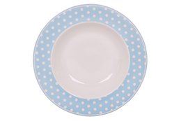 Plato hondo de porcelana Lunares azul pastel 22 cm Isabelle Rose