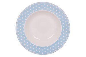 Porseleinen soepbord Polka dot pastel blauw 22 cm Isabelle Rose